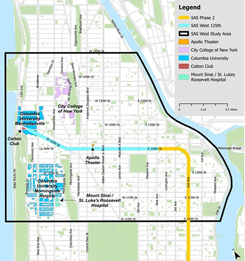 Блог о машиностроении и технике | Second Ave. Subway Phase 2 Plan Envisions $5B–$7B Harlem Extension MTA 125th Street Subway Feasibility Study map