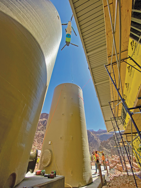 Блог о машиностроении и технике | Crews Battle Site, Logistics on $208M Grand Canyon Transcanyon Waterline Replacement Project Water treatment plants