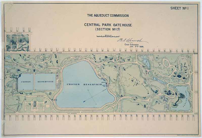 Блог о машиностроении и технике | NYC to Replace 160-Plus-Year-Old Equipment From Central Park Reservoir old map The Central Park Reservoir